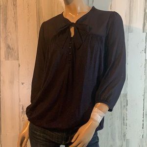 Women’s Medium The Loft purple Blouse with neck tie top